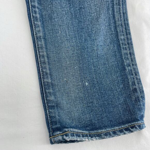 Moussy Vintage Lancaster Skinny Blue Jeans Distressed Splattered Embroidered 29 - Picture 11 of 15